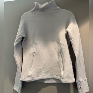Athleta Light Gray Turtleneck Fleece Pullover